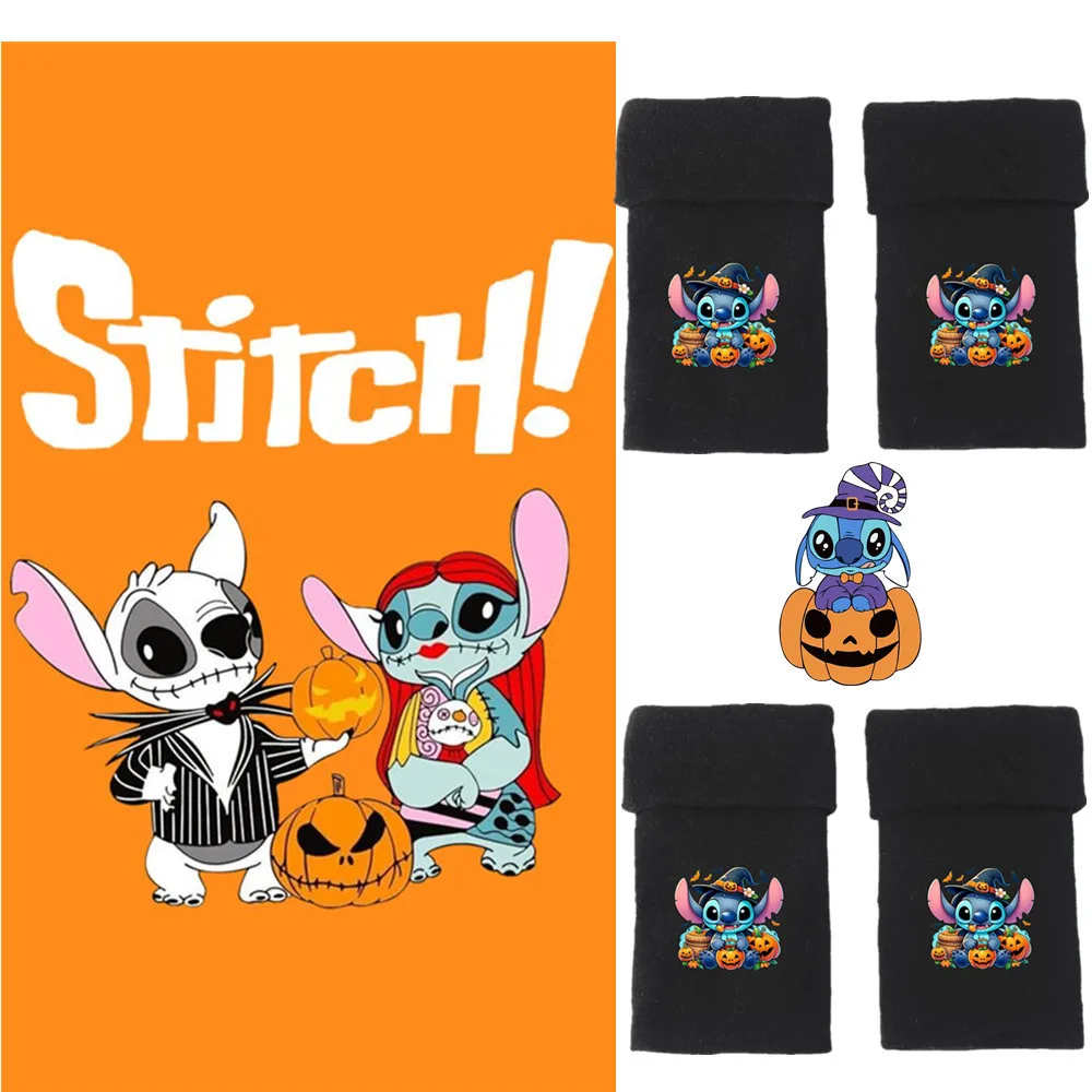 Nuevos productos de otoño e invierno de Disney, guantes negros cálidos y rizados de medio dedo periféricos Hallowmas Stilt para hombres y mujeres