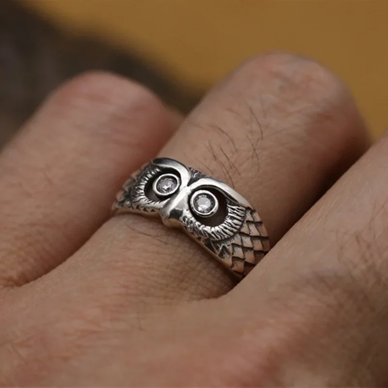 Delysia King Lively retro eye night owl style ring