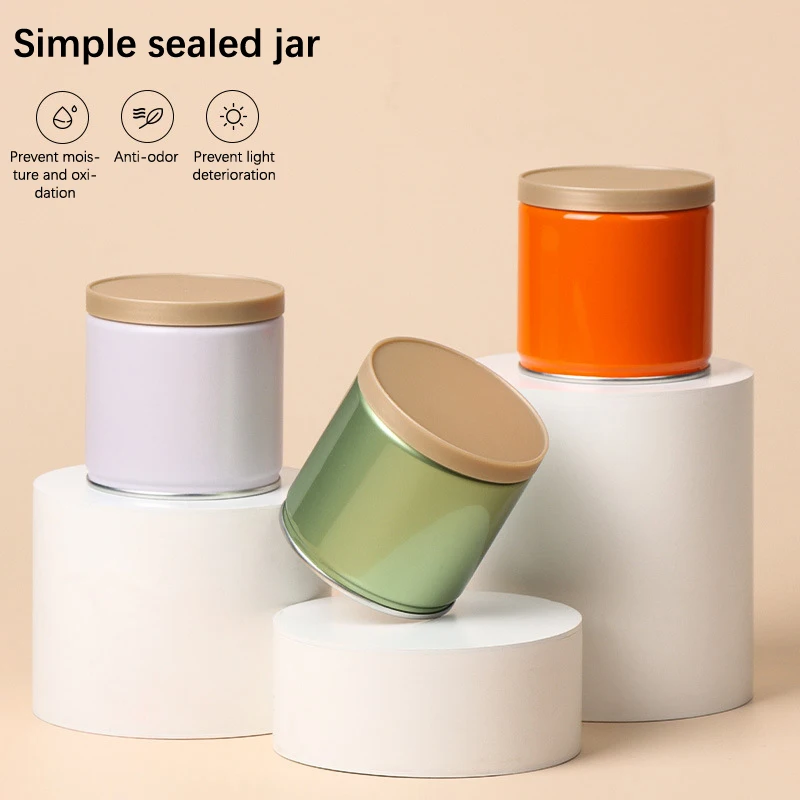 Portable Organizer Seal Tea Tin Box Cans Mini Tea Caddy Kung Fu Tea Sealed Can Dried Fruit Collection Packaging Storage