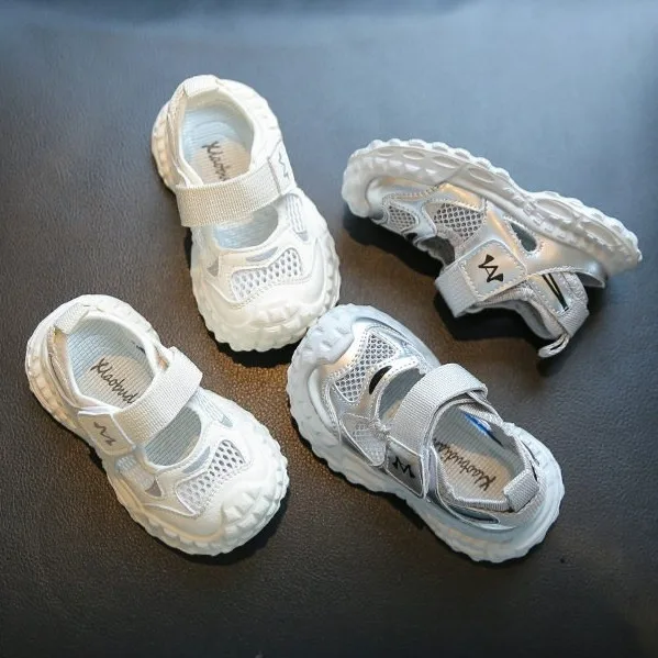 Summer Children Mesh Clunky Sneakers Boys Girls Breathable Hollow Casual Shoes Kids Cool Beach Shoes