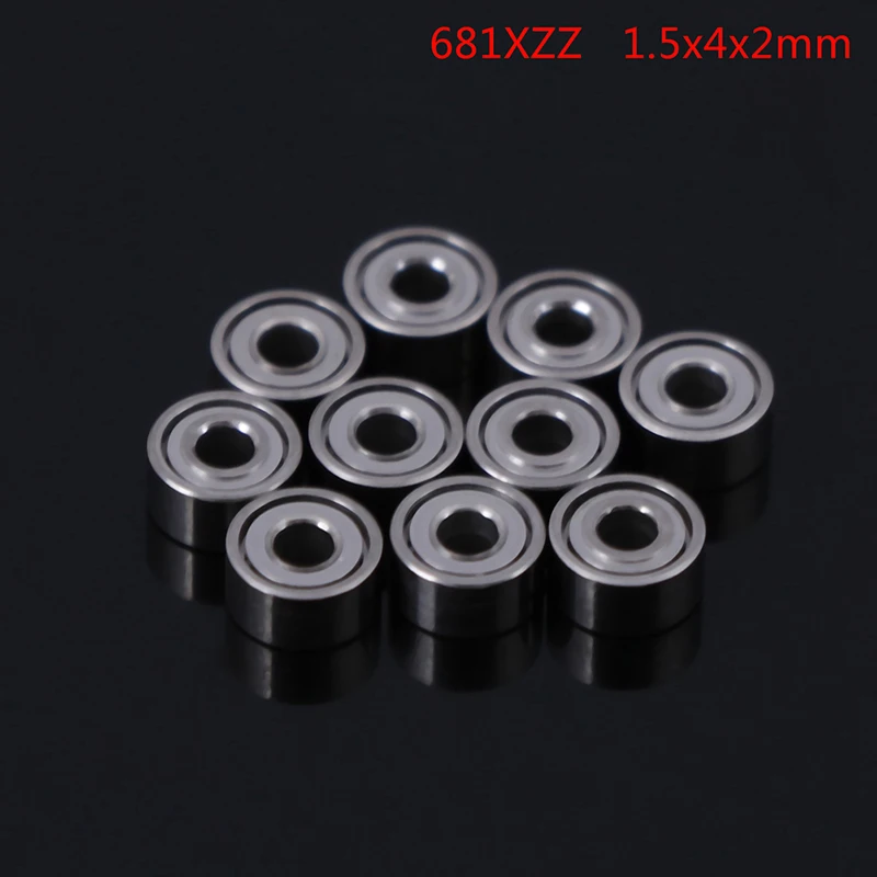 10Pcs 681XZZ 1.5x4x2mm Open Miniature Bearings Ball Mini Hand Bearing Spinner