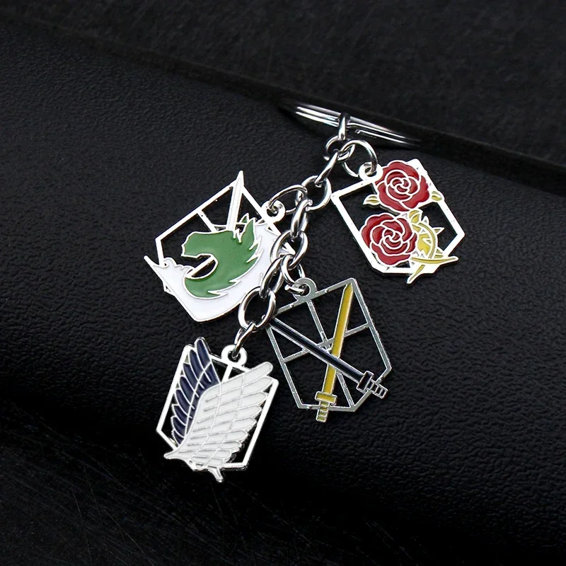 Anime Attack on Titan Keychain Enamel Badge Shingeki No Kyojin Pendant Decoration Metal for Women Men Jewelry Accessories Gift