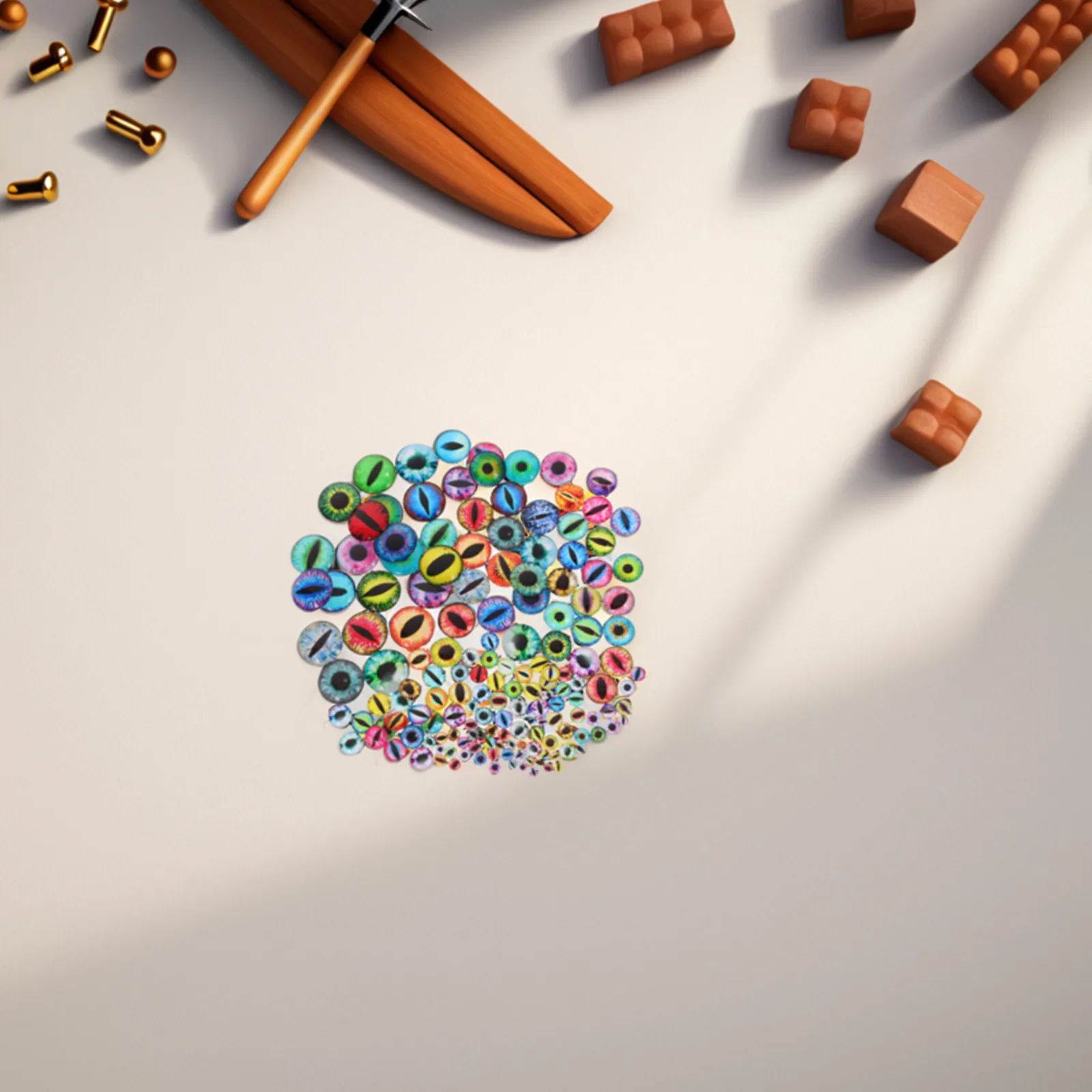 

160Pcs Colorful Glass Eyes Cabochons Flat Back Convex for DIY Jewelry Clay Sculptures Craft Supplies Realistic Eye Glass