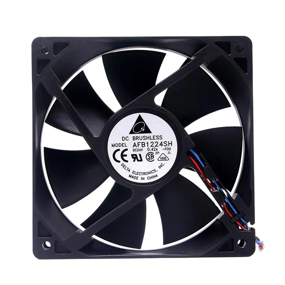 New for AFB1224SH 12025 12CM 120mm DC 24V 0.42A wind capacity 3wires cooling fan thermostat for Delta 120*120*25mm