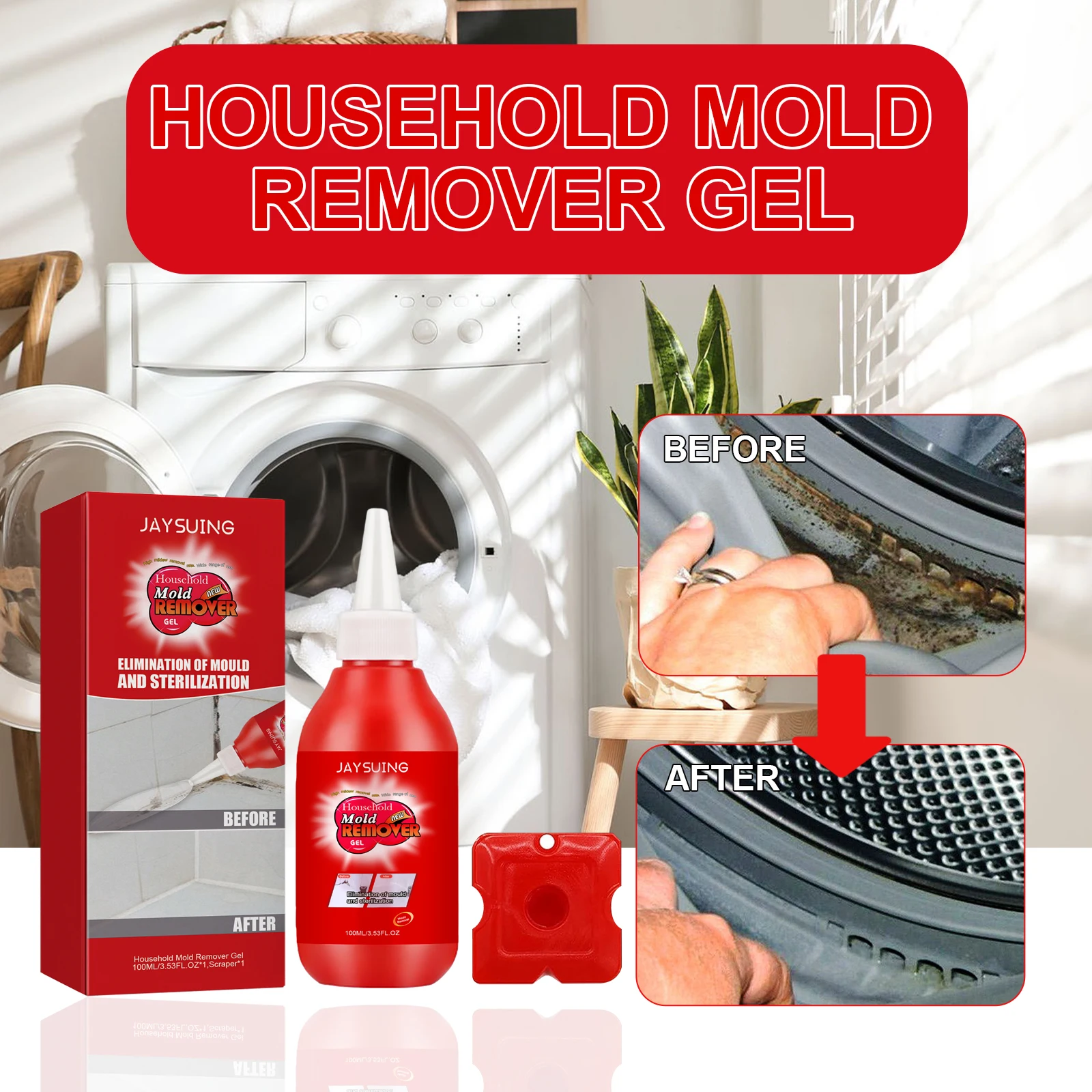 

Jaysuing Wall Mold Mildew Remover Cleaner Caulk Gel Pool Tile Gap Spot Mold Remover Washing Machine Bathroom Mildew Gel