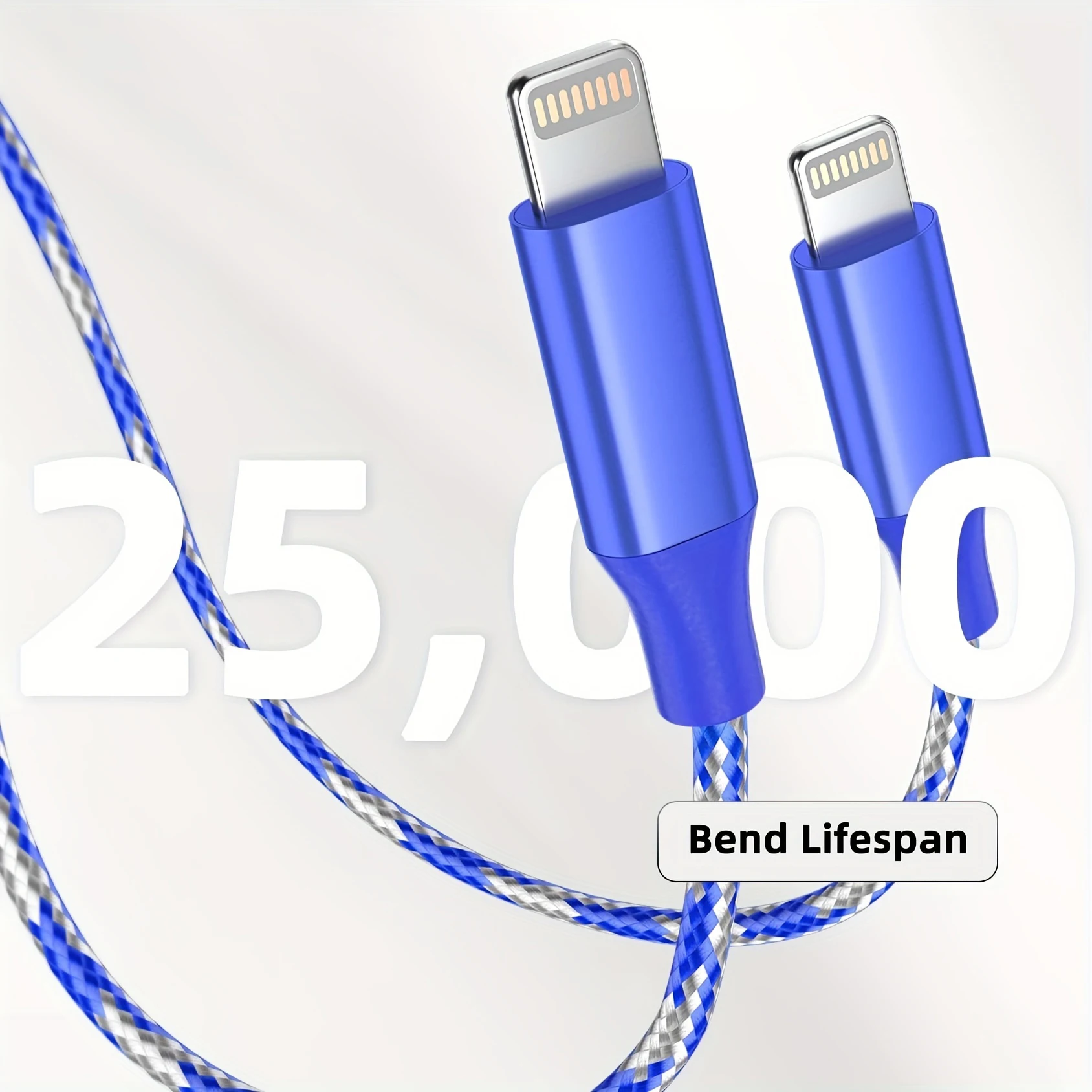 3pcs 10FT[MFi Certified]Nylon Braided USB-A to iphone Fast Charging Cable Compatible with IPhone 14/13/12/11/8/7/6/XR/iPad mini