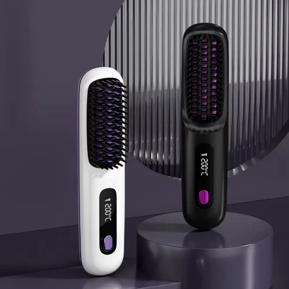 LED Digital Display Electric Straightening Comb Hair Smoothing Dual Use Hair Straighten Brush Temperature Adjustable