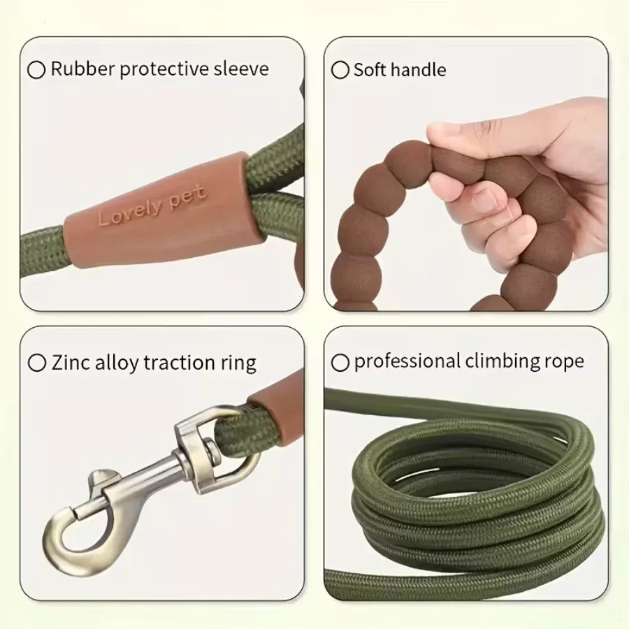 Hundeleine Haustier-Zugleine für Kleine Mittlere Große Hunde Langlebige Nylon-Spazierleine Komfortabler Griff Robuste Hundeleine – Detail 5