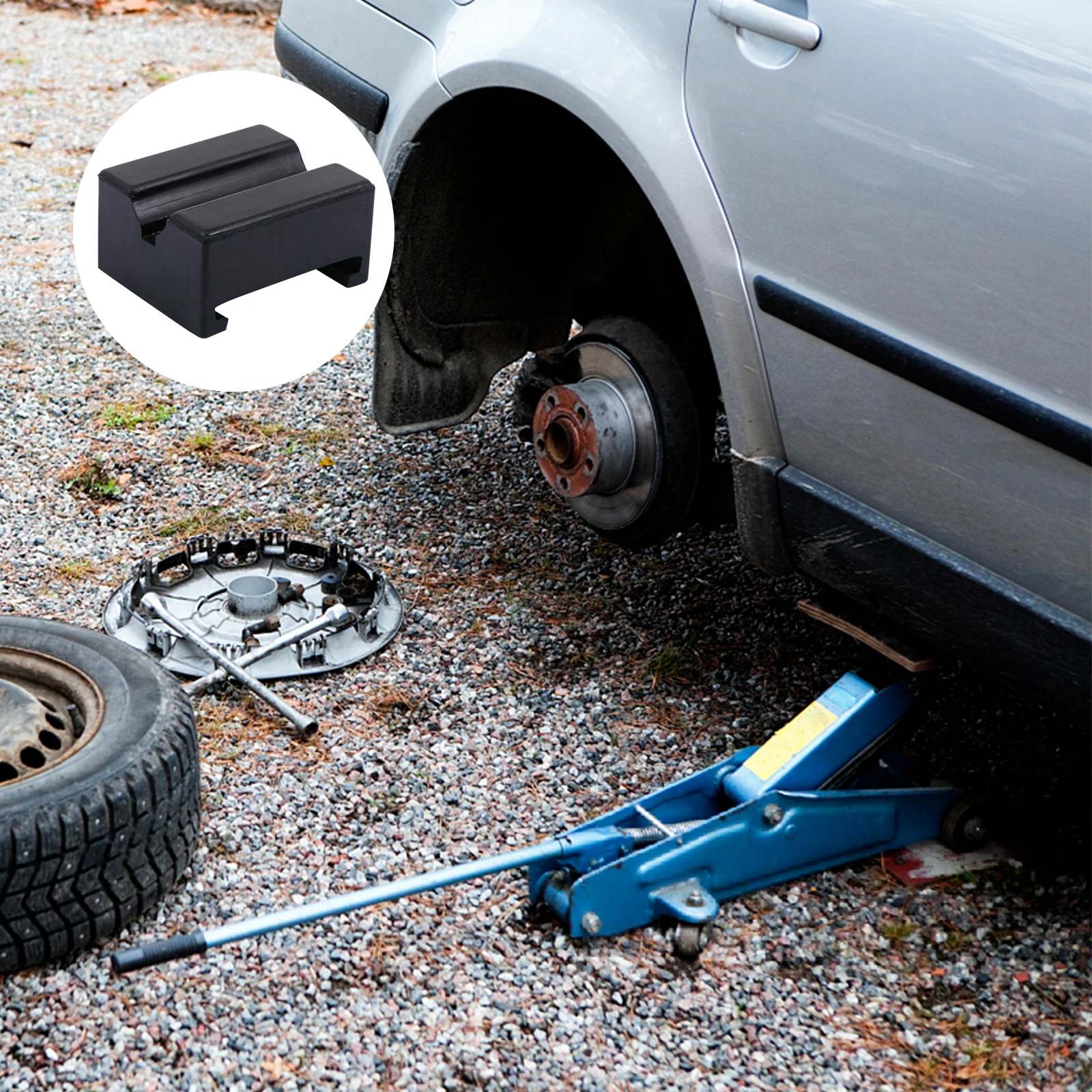 

Heavy Duty Rubber Slotted Pad for Jack Stand Anti-Slip Surface Car Lift Pads Protects Against Scratches Fits Most Jacks and