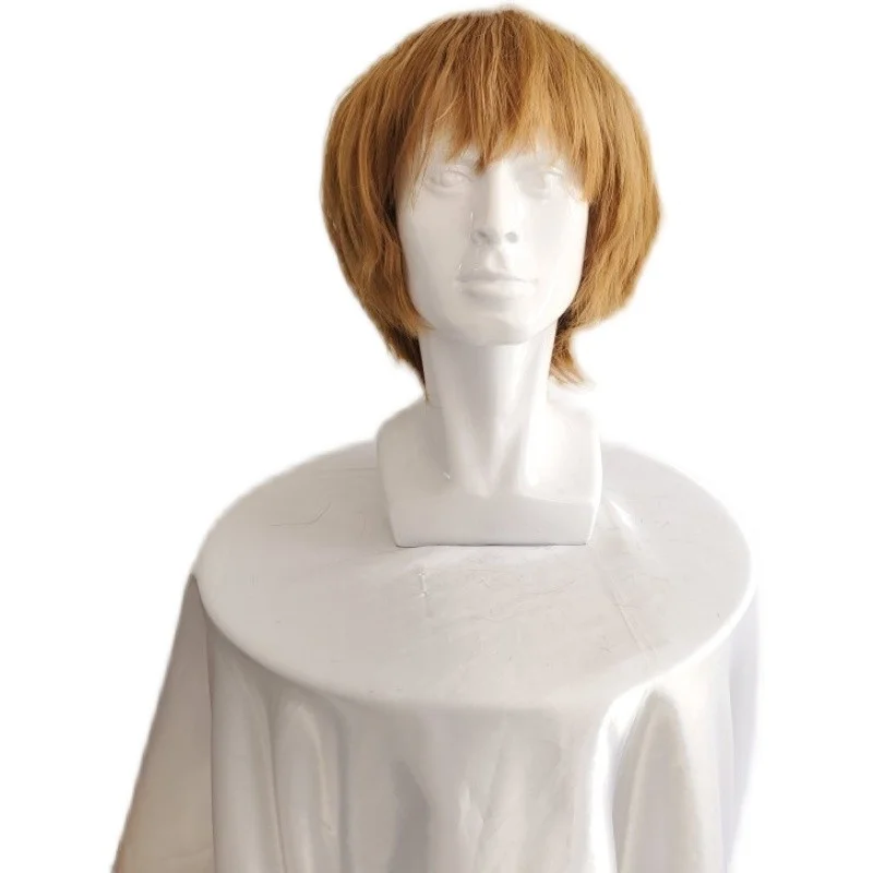

's Short Mix Golden Men's Male Daily Party Hair Full Wig