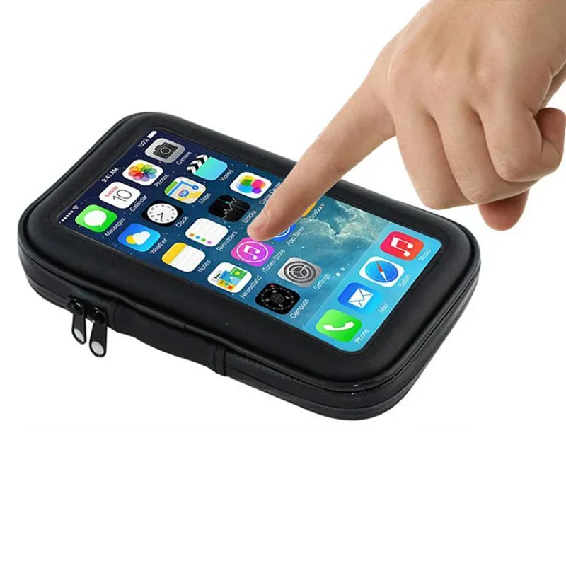 

Waterproof Motorcycle Cell Phone Holder Bag Case for iPhone 15 14 13 Pro Max Bike Review Mirror Mount Holder for Samsung Xiaomi