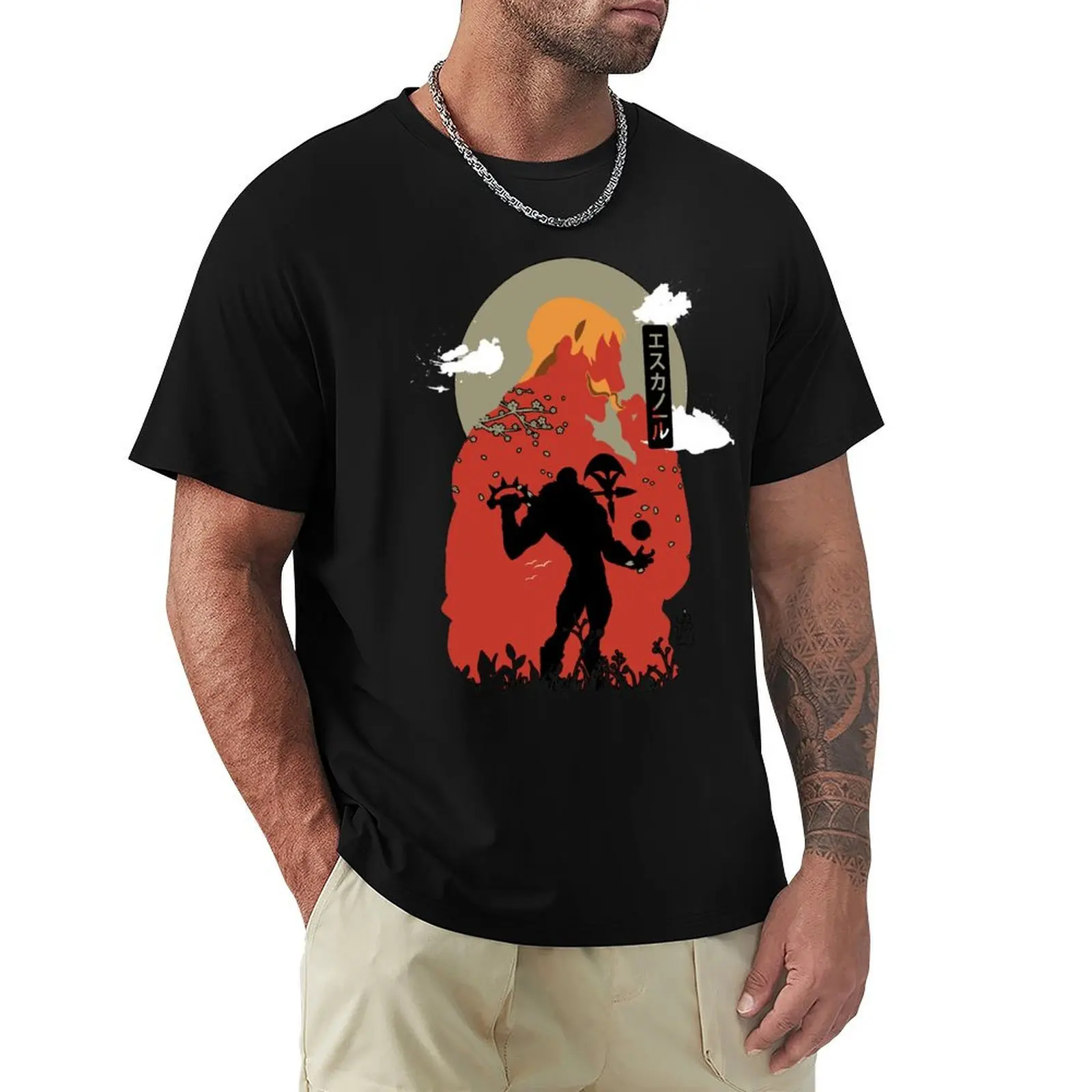 

Unknown Esca T-Shirt Vintage Print Crew Neck Tee