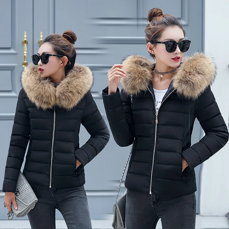 Fashion Winter Jacket Women Warm Coat Short Female Jacket Plus size 4XL Ladies Parka Winter Coat Women Fur collar Hooded Outwear