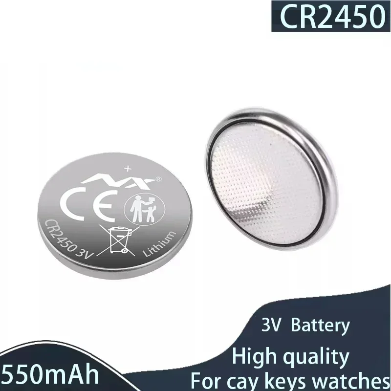 Lithium Coin Cell Battery  CR2450  for Remote Controllers,Garage Door Openers,Calculators,Thermometers,BMW Car Key Fob and More