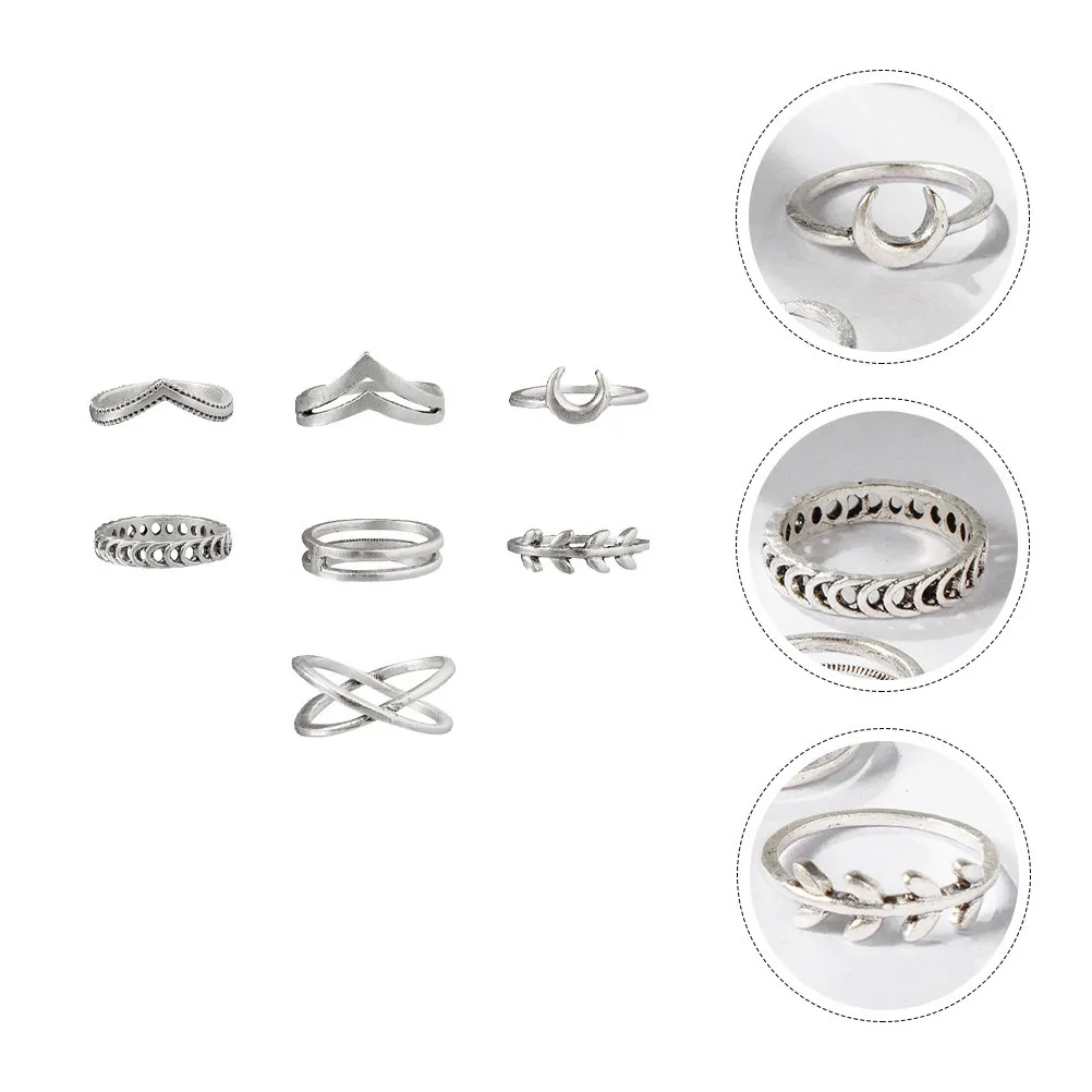 7Pcs Elegant Simple Ring Set for Women – High-Quality Versatile Stackable Rings for Birthday Wedding Party