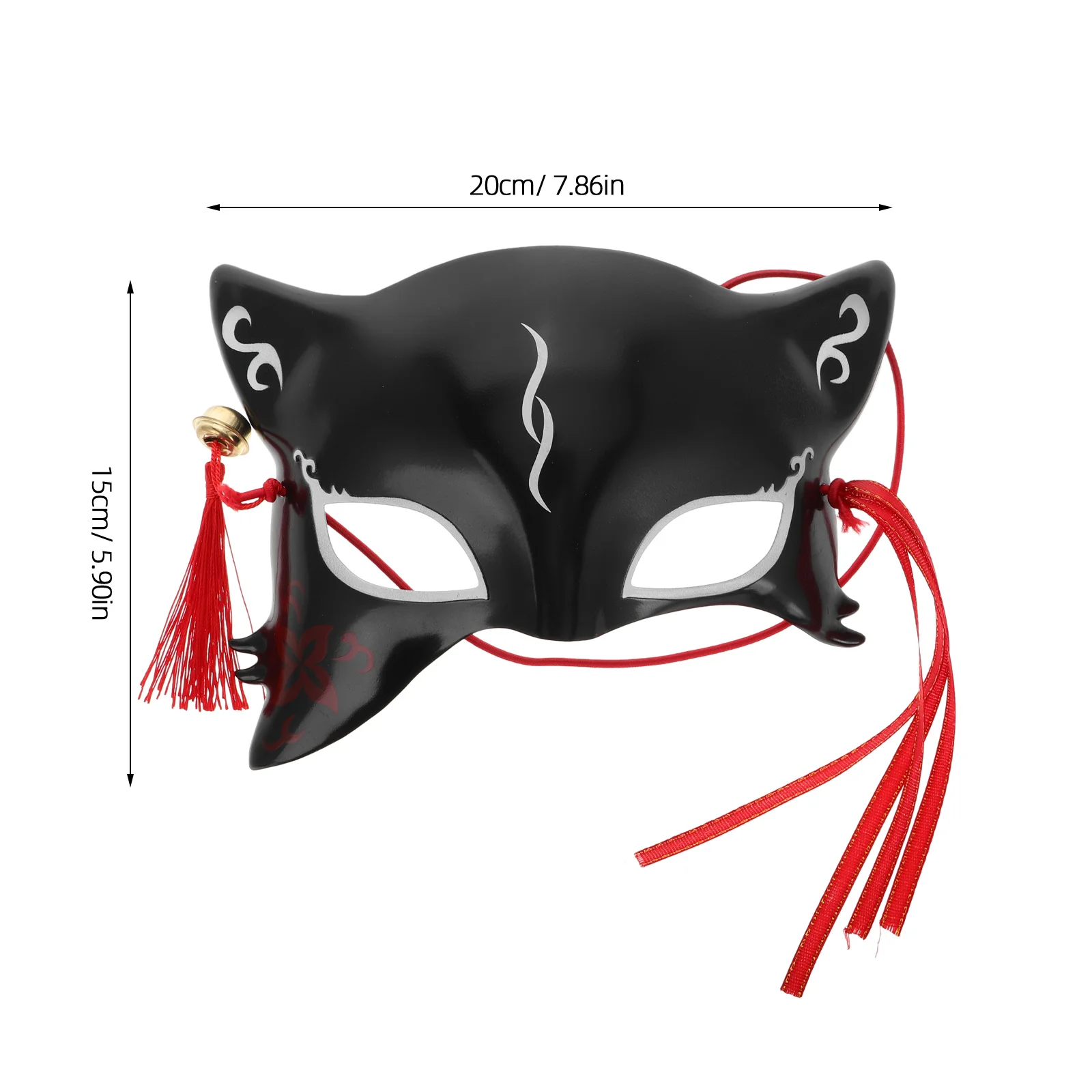 Topeng Rubah Jepang Natal Setengah Wajah Kostum Pesta Cosplay Topeng Halloween Lembut Nyaman Dapat Disesuaikan