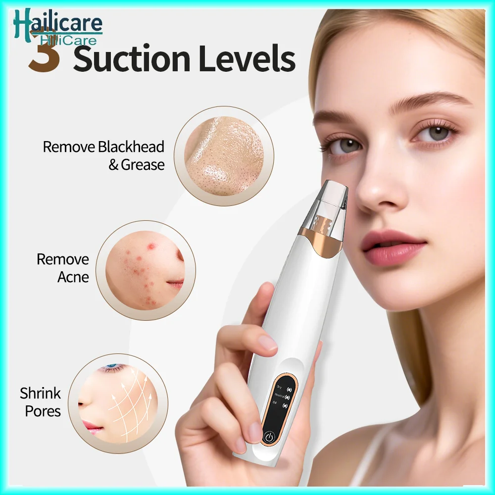 

Electric Blackhead Remover Pore Vacuum Face Cleaner Pimple Black Head Removal USB Rechargeable Water Cycle Black Dot Remove