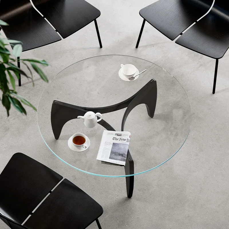 Coffee table Dining room Living room Leisure dining table, glass coffee table