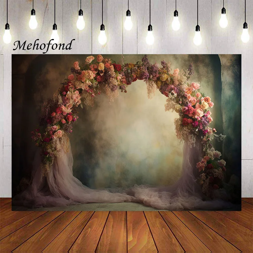 

Mehofond Photography Background Vintage Texture Wall Floral Kis Birthday Wedding Pregnant Portrait Decor Photo Backdrop Studio