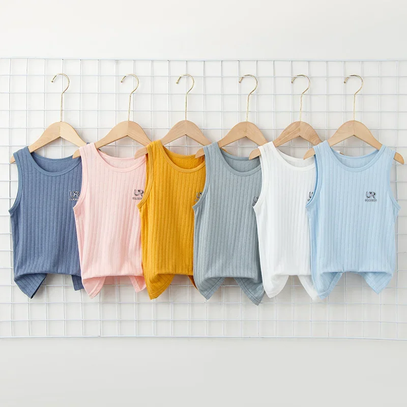 Kinder Unterwäsche T-Shirt Jungen Westen Kinder Sommer Weste Tops für Mädchen Süßigkeiten Tank Top Junge Kleidung Baumwolle T-Shirts ärmelloses T-Shirt weich