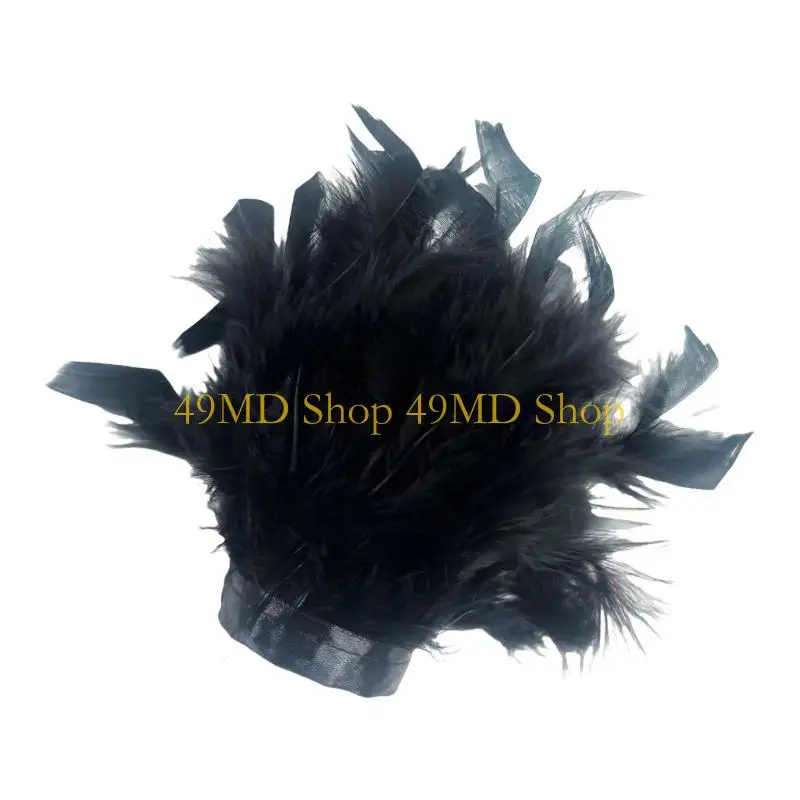 49MD Colorful Feathered Party Wristband Arm Sleeves for Dance Event Stage Accessory