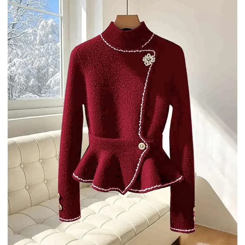 

2025 Spring Autumn Fashion Cardigan Sweater For Women Korean Style Chic Slim Long-Sleeved Knitted Sweater Jacket Female E11491