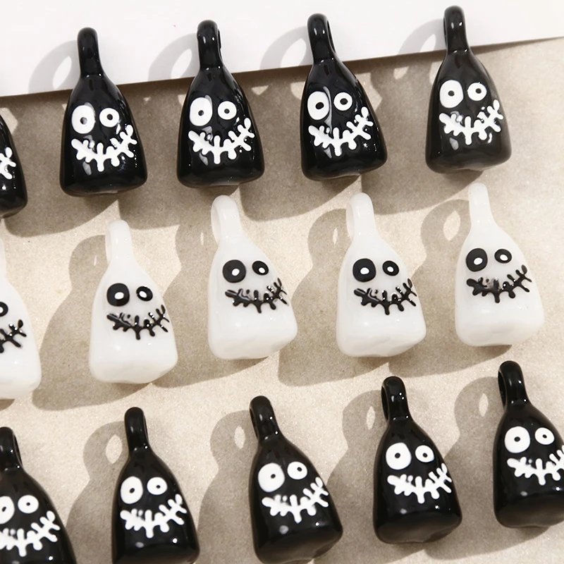 Halloween Ghost Pendant Cartoon 3D Ghost Resin Charm Easter Pendants Accessories For Earring Necklace Keychain DIY Making