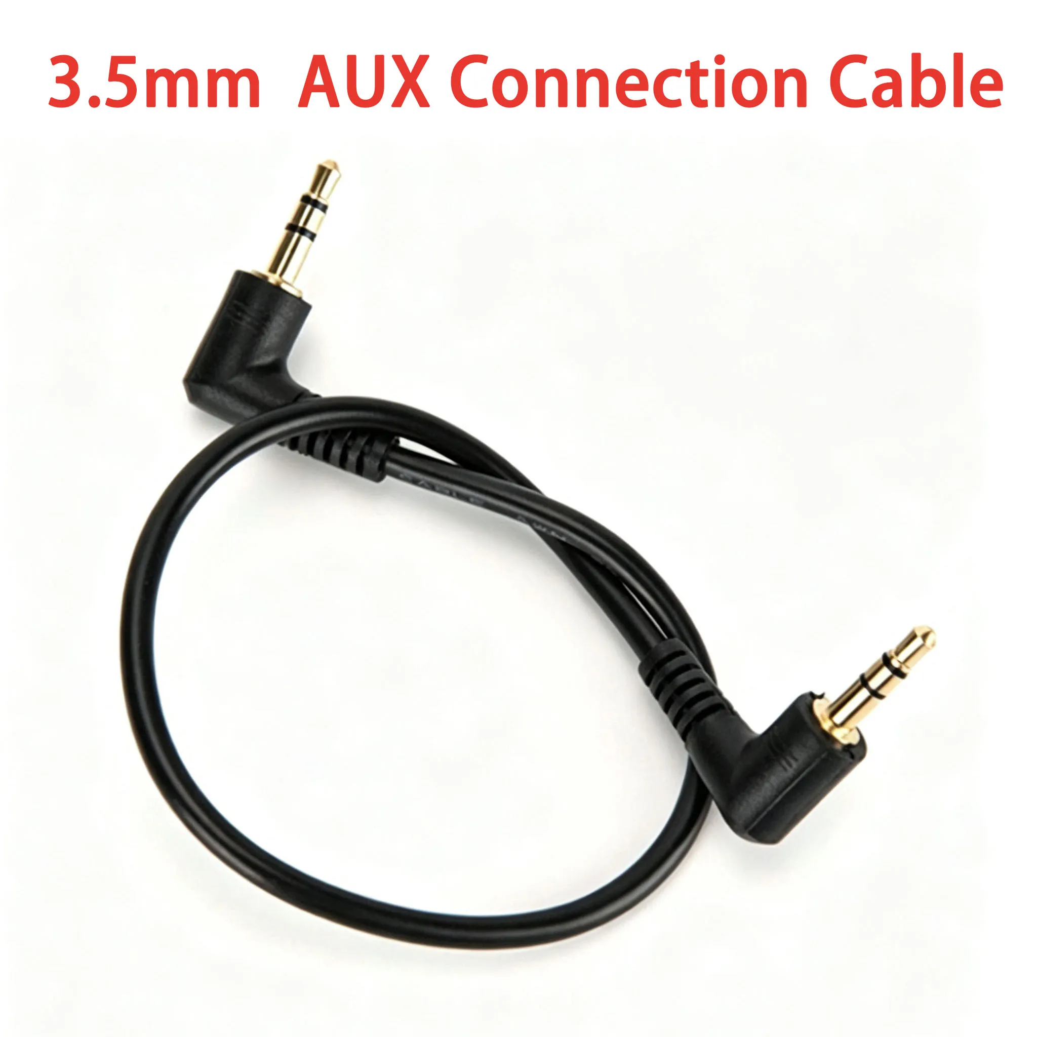 1PCS 3.5mm  90° Male Double Right Angled to 3.5mm Angled Male Jack Right Angle Audio Converter Adapter Cable Cord Connector 30CM