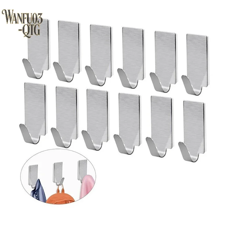 Hot Sale Self-adhesive Hook Stainless Steel Heavy-duty Wall Hook Bathroom Storage Towel Rack Multifunctional Kitchen Rack