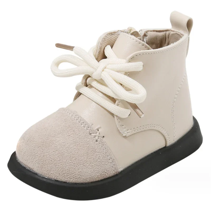 Chaussures de printemps en cuir pour bébés, bottes de rinçage pour tout-petits garçons, semelle en caoutchouc, chaussures pour bébés, mode pour petites filles, bottes 15-25, nouveau, 2024