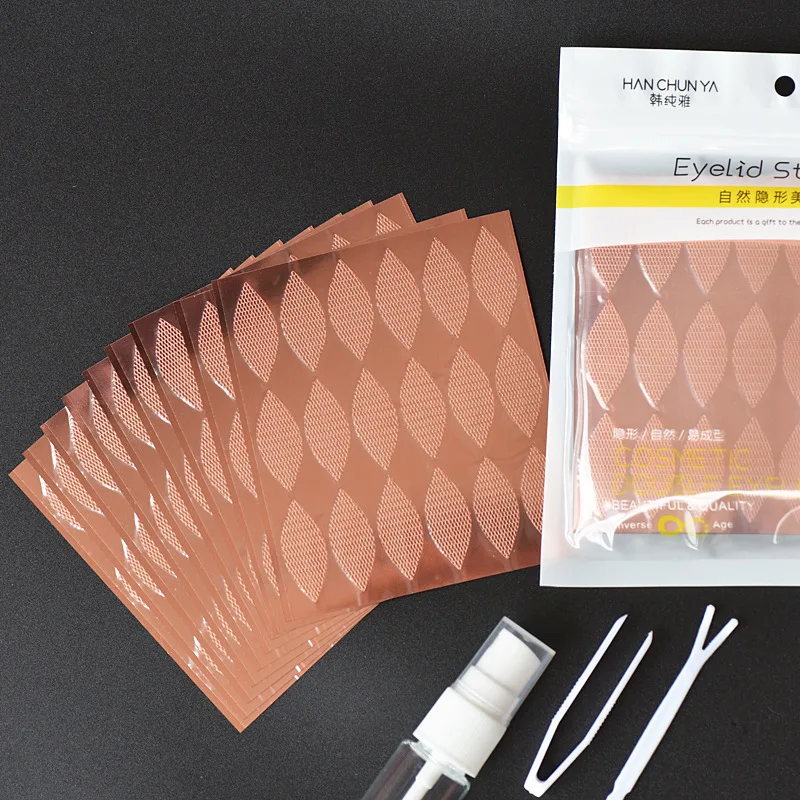 Lace Double Eyelid Patch Water Glued Double Eyelid Tape M/L/XL Half Moon Hollow Breathable 360/480Pcs Eye Beauty Patch with Tool