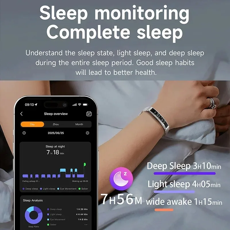스마트 팔찌 여성 스마트워치 남성 피트니스 트래커 심박수 혈중 산소 방수 스포츠 스마트 밴드 시계 iOS 안드로이드용