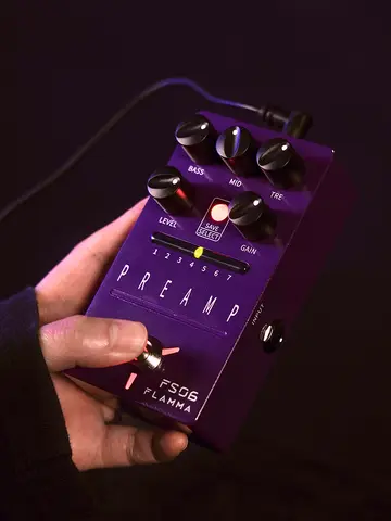 FLAMMA FS06 Pedal de preamplificador Pedal de efectos de guitarra digital con 7 modelos de preamplificador ranura de ahorro preestablecida simulación de gabinete incorporado