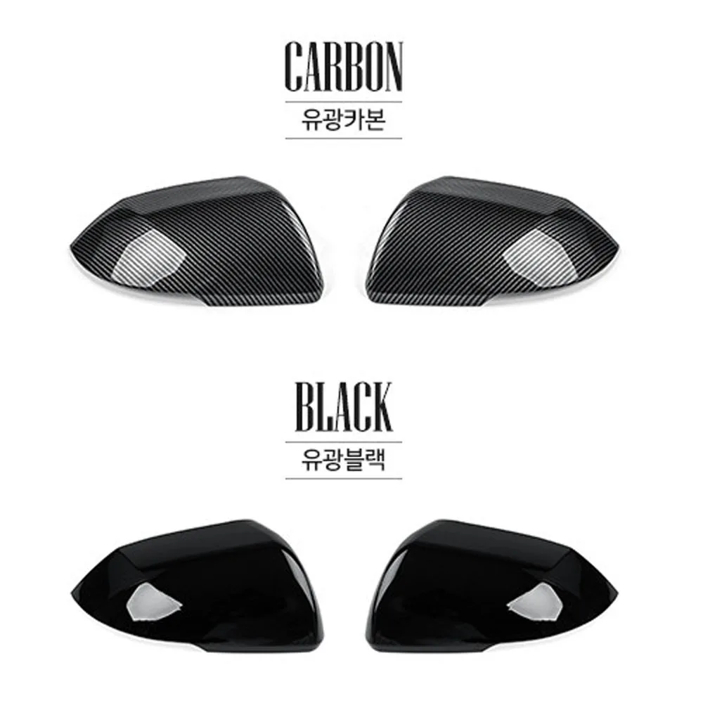 

Carbon Fiber Bright Black Rear View Mirror Cover Door Side Reverse Mirror Cap Decorative Protective Shell For Hyundai Kona 2024