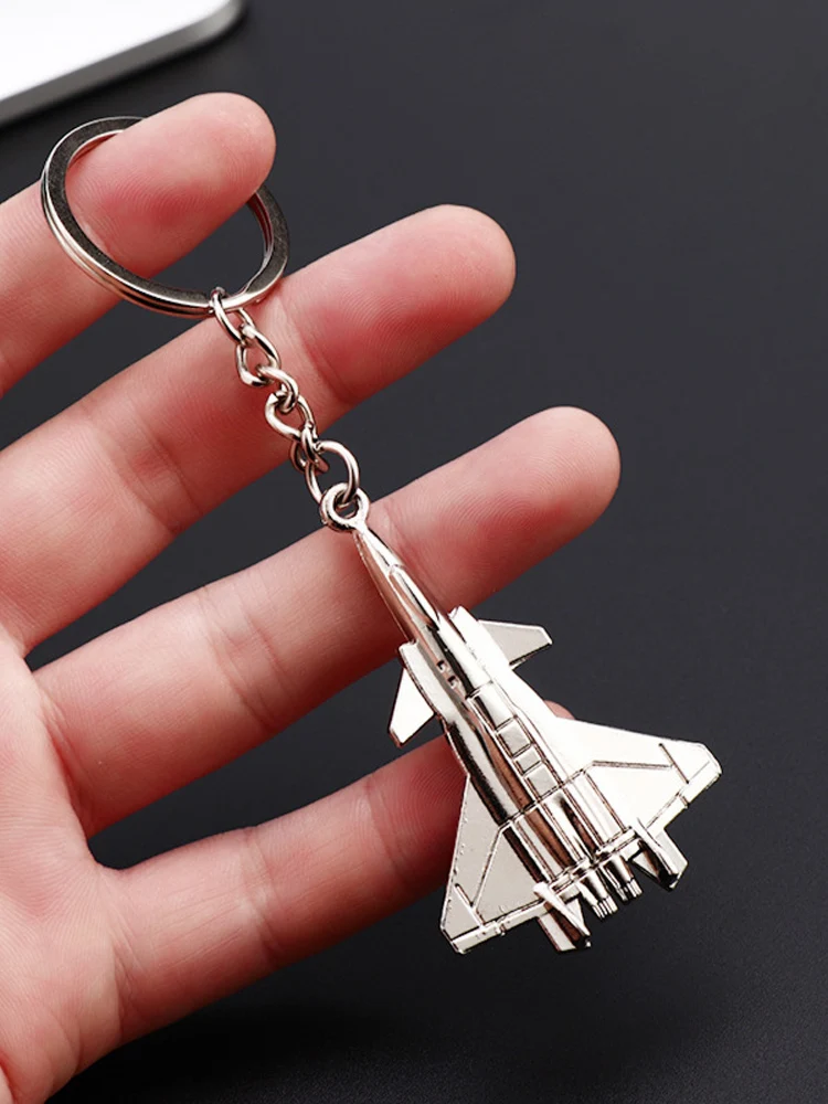 New Men\'s Metal F16 Fighter Keychain Gadgets For Men Battleplane Key Chain On Bag Car Trinket Jewelry Boyfriend Gift Souvenirs