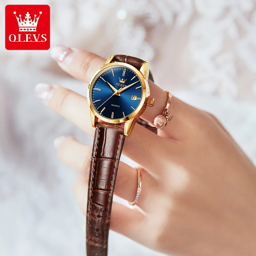 OLEVS Luxury Brand Women Watches Fashion Quartz Wristwatches Date Luminous Hands 30m Water Resistance Quartz Watches for Woman