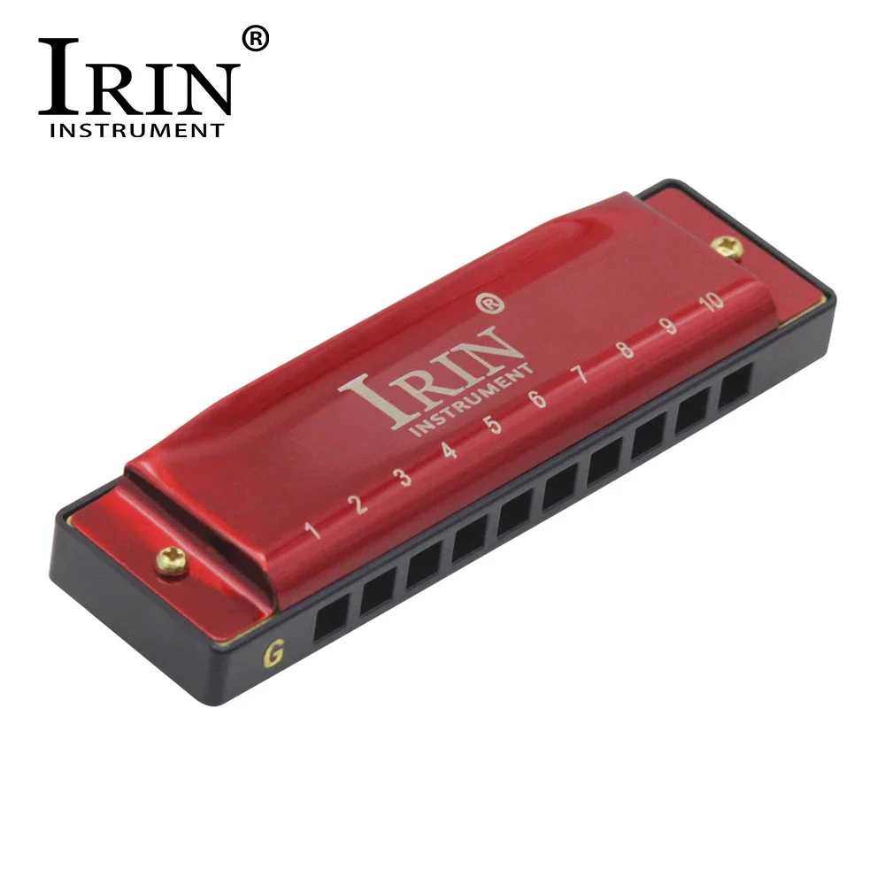 IRIN 10 Holes G Key 20 Tone Harmonica Colorful Blues Harmonica Woodwind Instrument Suitable for Beginners Teaching Playing Gift