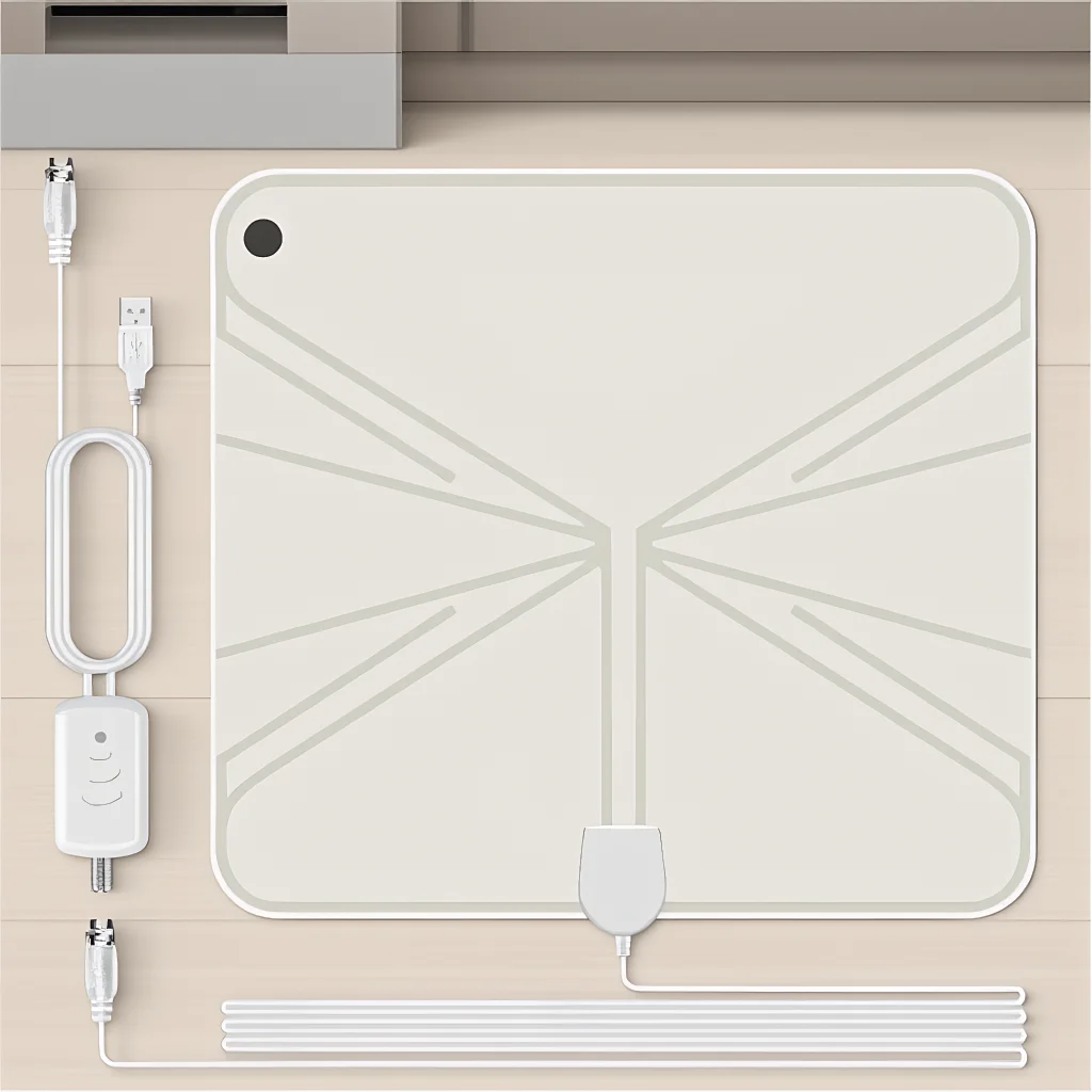 

Digital TV Antenna with High Gain - 4K DTV Box 5000 Miles Booster HD Flat Design