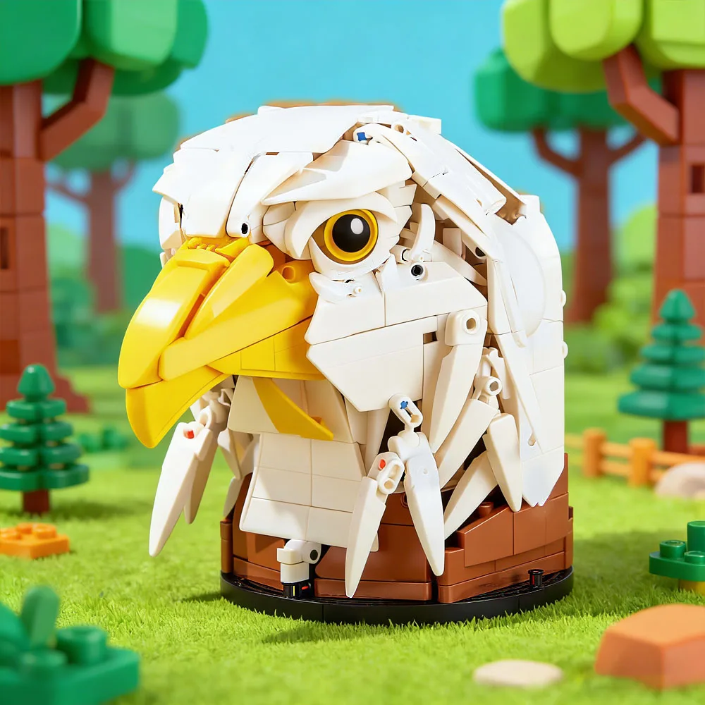 

Конструктор «Голова орла» из 1082 деталей, модель животного, игрушки-кирпичики, украшения для комнаты, подарки на Новый год, Рождество, день рождения