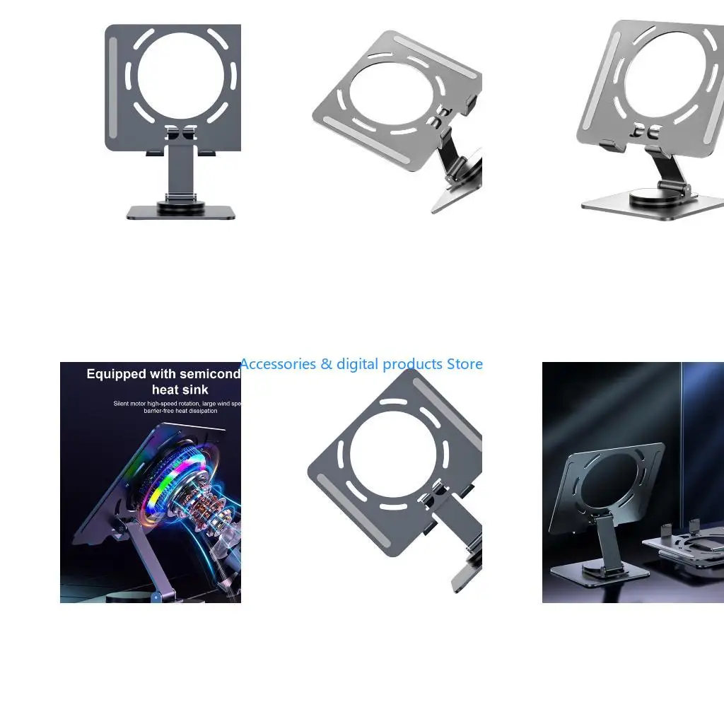 77JD Adjustable Tablet Holder Cellphone Stand Tablet Kickstand Charging Stand Use with Cooling Fan Radiator