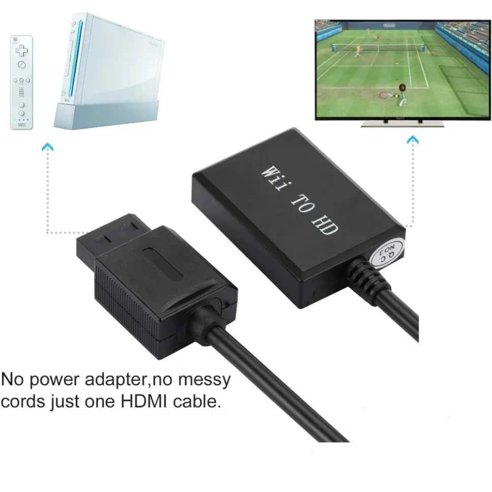 Wii zu HDMI Konverter Kabel HD 1080p Wii zu HDMI Adapter Konverter für PC HDTV Monitor Display Wii zu HDMI-kompatiblen Adapter