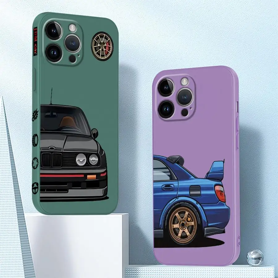 Japan JDM Sports Cars Phone Case for Apple iPhone 15 16 Pro XS Max 13 14 Plus XR SE 7 8 12 11 Pro plus Matte