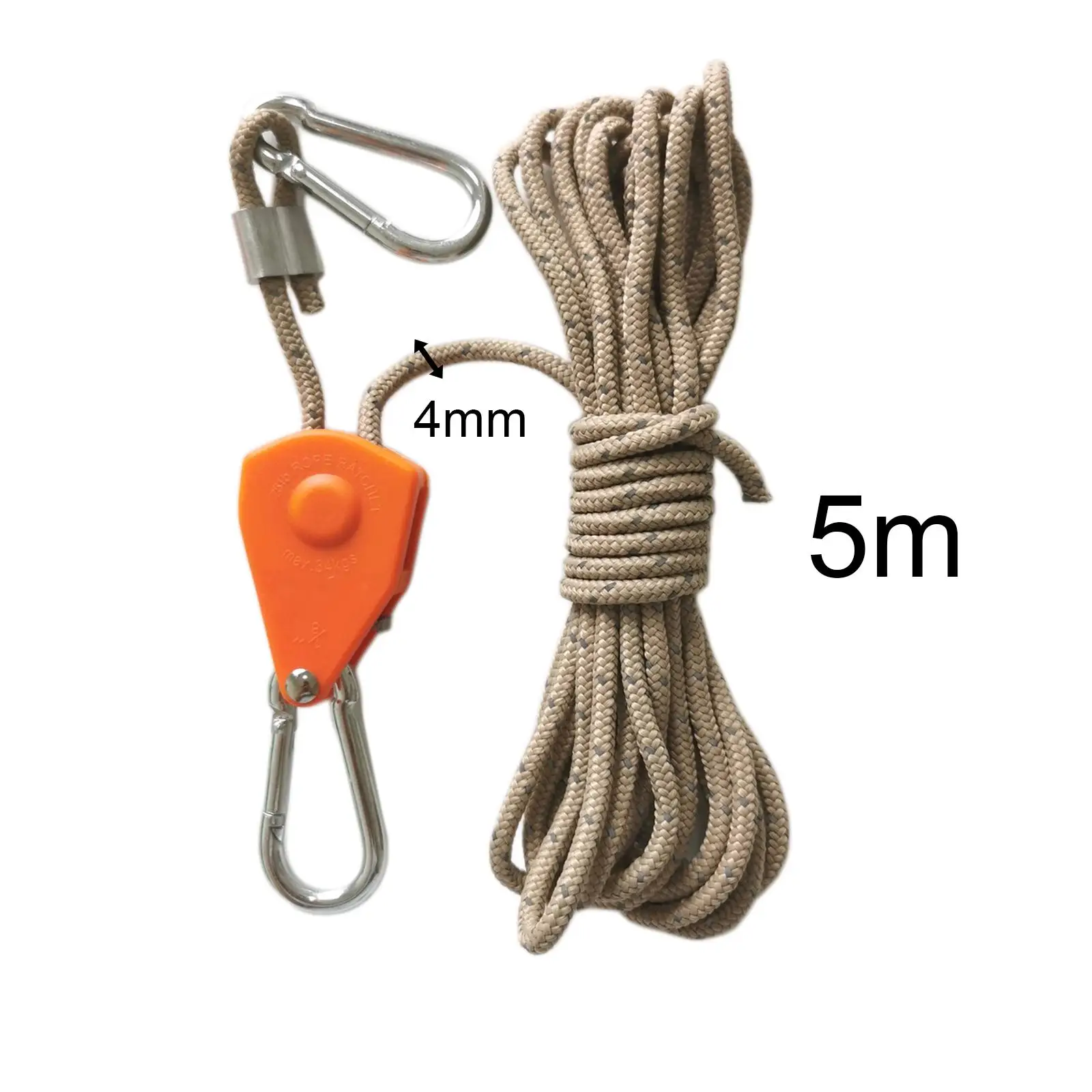 Secure Zinc Alloy Tent Wind Rope Pulley Fast Locking Tensioner Rope Adjustable for Hiking Camping Tarp Shelter