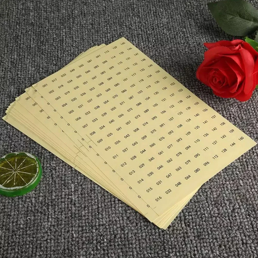 6 Sheets Number Label Stickers Waterproof High Quality Nail Polish Color Digital Label Decals Multipurpose Serial Number