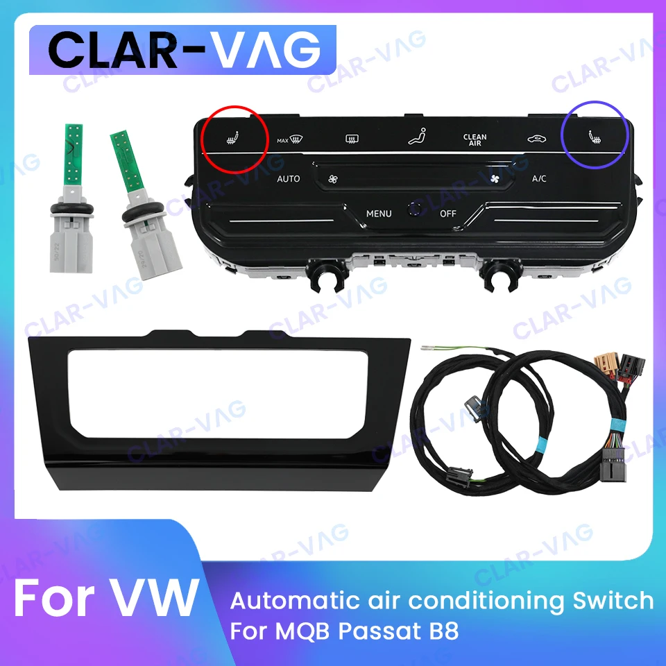 Automatic Air Conditioning Panel with LCD Touch Screen For VW MQB Passat B8 Seat Heating/No Heating/Heating and Wind