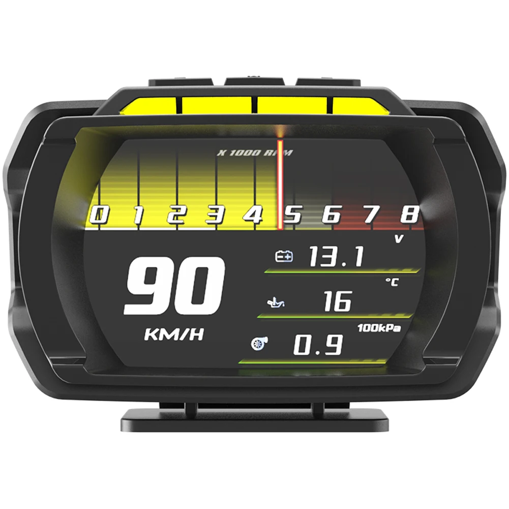 Car Head Up Display Fuel Consumption On-BD+GPS Speedometer Overspeed Alarm On-BD + GPS HUD LCD Display Oil Temperature Gauge