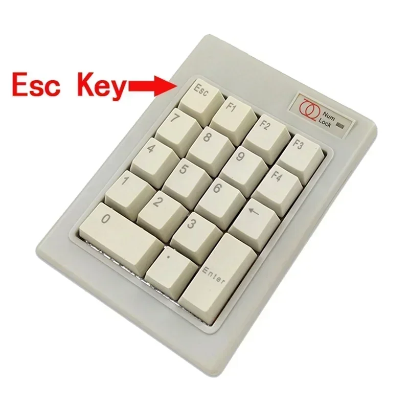 ST-JY 18 Keys PS/2 ESC Key Wired Mechanical Password Finance Number Numberic Keypad Keyboard F1 F2 F3 F4 DELETE KEY
