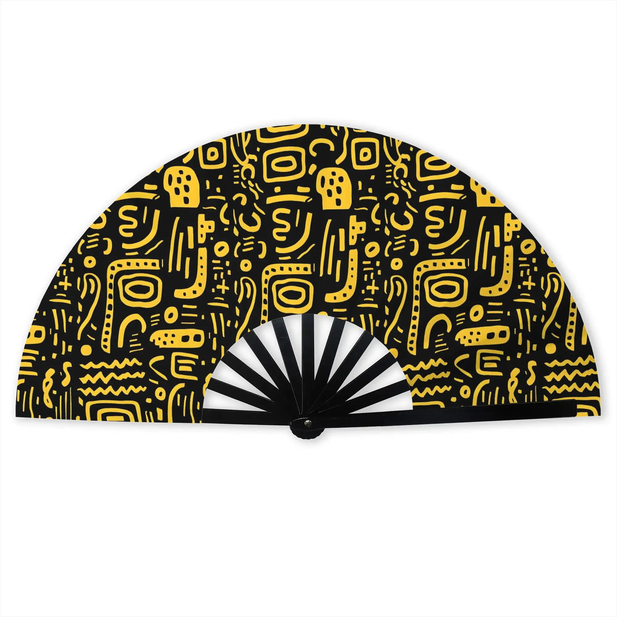 African Tribe Abstract   Traditional Folding Fan Oriental Art  High-Quality Fans Gift Elegant Decorative Hand Fan