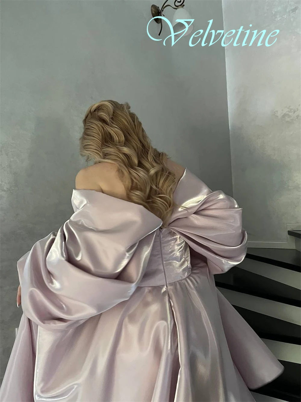 Customized Elegant Off the Shoulder Sleeveless Evening Dress High Quality Satin Prom Dresses Delicate Bridal Party Gowns