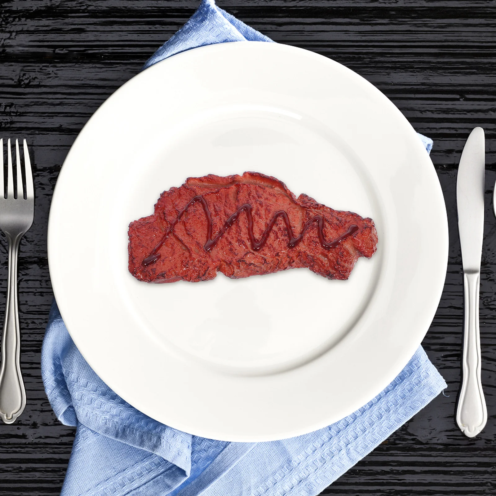 

2Pcs Artificial Realistic Steak Fake Beef Simulation Prop for Photography Display Decoration Brown